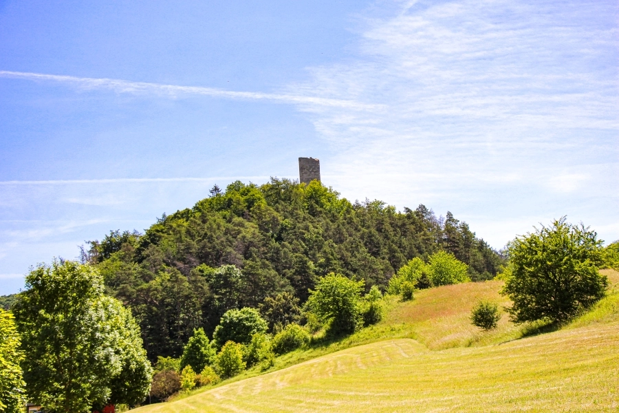 die-burgruine-brandenburg Die Ruinen der Brandenburg erheben sich auf einem der Vorberge des Thüringer Waldes