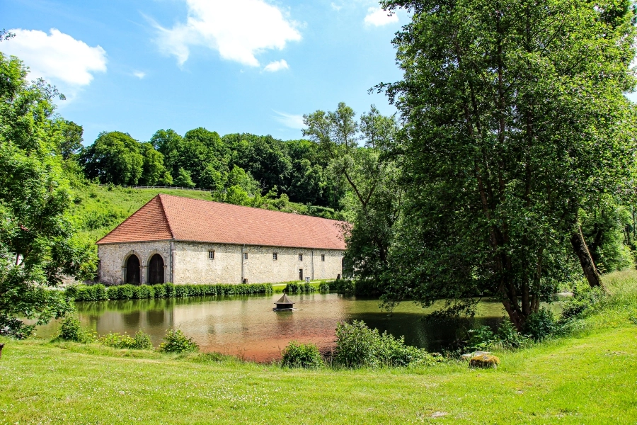 blick-ueber-den-teich-auf-den-alten-schafstall Blick über den Teich auf den alten Schafstall